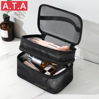 A.t.a กระเป๋าถือ กระเป๋าเครื่องสําอาง ผ้าตาข่าย แบบใส ความจุขนาดใหญ่ แบบพกพา ระดับไฮเอนด์ 2022