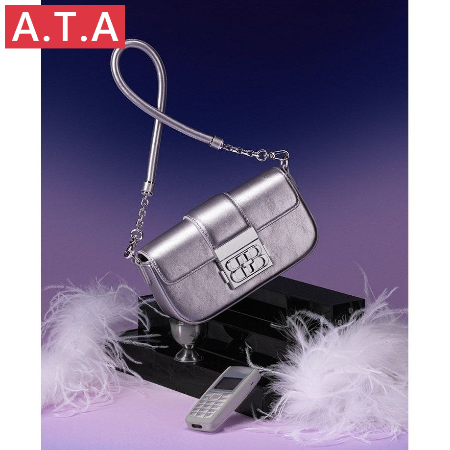 a-t-a2022-ใหม่-กระเป๋าถือ-กระเป๋าสะพายไหล่-โลหะ-สีเงิน-สําหรับสตรี