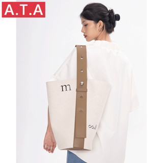 A.t.a กระเป๋าสะพายไหล่ลําลอง ผ้าแคนวาส ขนาดใหญ่ จุของได้เยอะ สวยหรู แฟชั่นฤดูร้อน สําหรับสตรี 2022