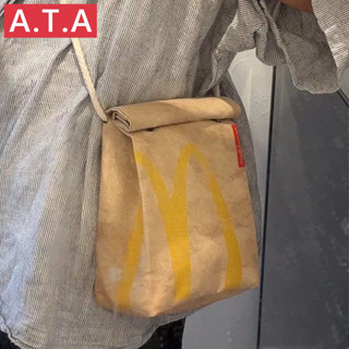 A.t.a Xiaohongshu Same Style McDonalds กระเป๋าเป้สะพายหลัง กระเป๋านักเรียน ความจุขนาดใหญ่ สําหรับผู้หญิง