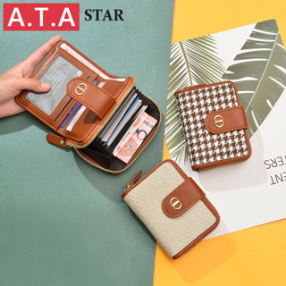 A.t.a ใหม่ กระเป๋าสตางค์ใบสั้น ใส่บัตรได้หลายช่อง จุของได้เยอะ ขนาดเล็ก พับได้ สําหรับผู้หญิง นักเรียน 2023