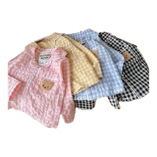 ฉ82-ฉ85 พร้อมส่ง ชุดหมีสก๊อต เสื้อแขนยาวกางเกงขายาวค่ะ🪭