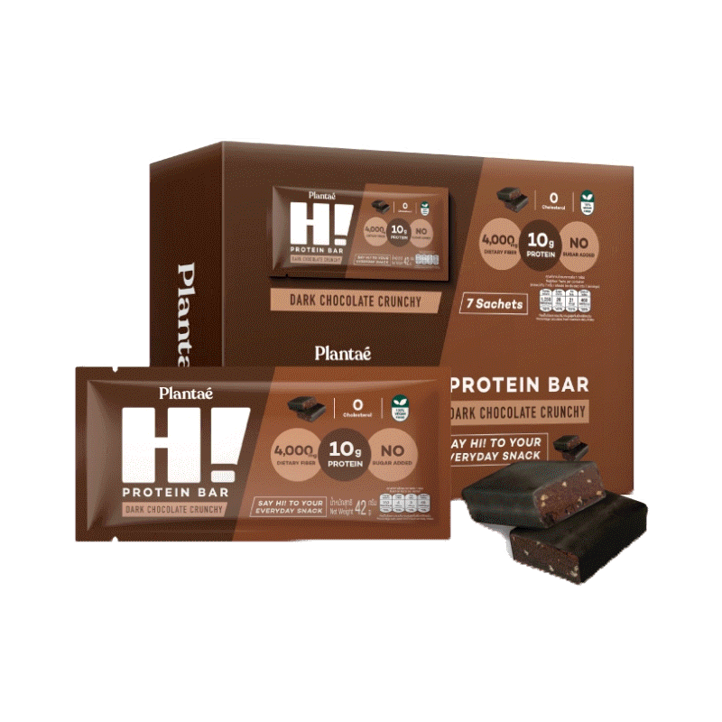 [ลดเพิ่ม 130.- PLANJUN24] Plantae Hi Protein Bar : รส Dark Chocolate Crunchy : โปรตีนพืช โปรตีนบาร์ Plant-based Protein