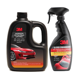 3M แชมพูล้างรถ ผสมแว็กซ์ PN39000W + 3M สเปรย์เคลือบเงาสีรถ สูตรเสริมความเงา PN39034LT