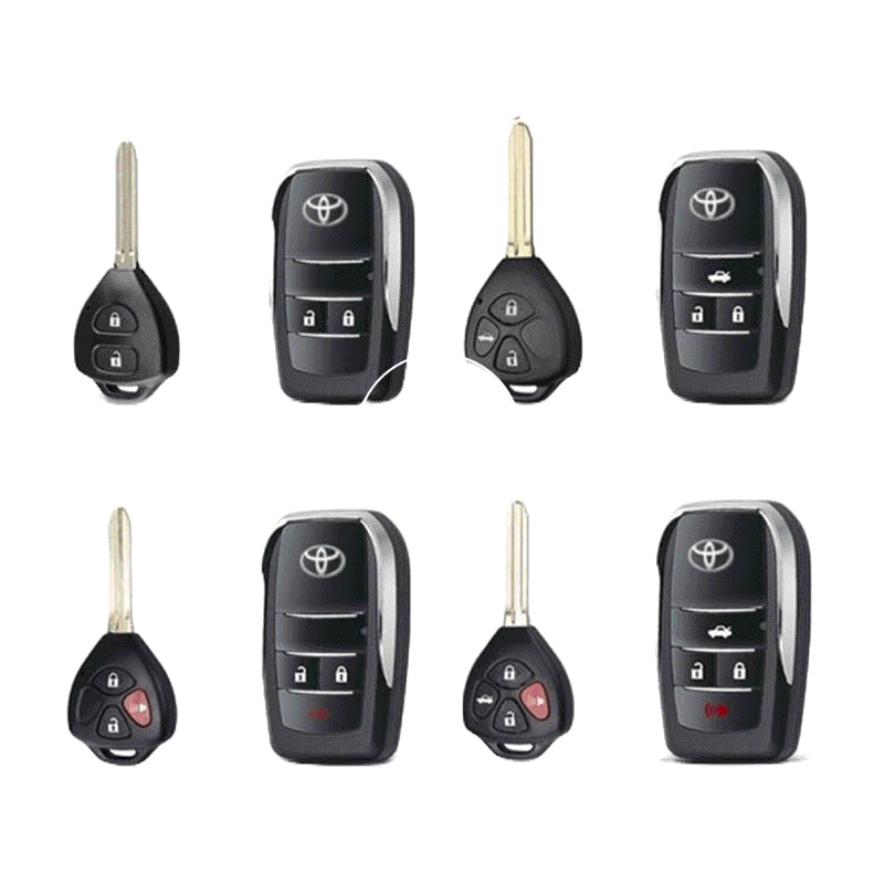กุญแจรีโมท Toyota ที่ใส่กุญแจพับ เคสรีโมตกุญแจรถยนต์ แบบฝาพับ 4 ปุ่ม สําหรับ Toyota Vios Wish Altis Camry Commuter...