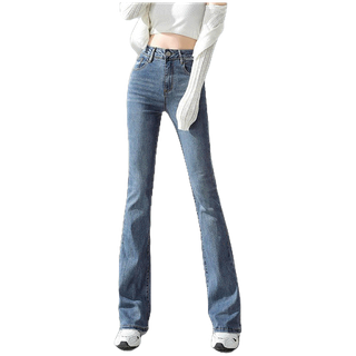 โปรโมชั่น Flash Sale : DaDuHey ไม่ซ้ำใคร สไตล์เกาหลี ยีนส์ขาบานไมโคร กางเกงขายาวผู้หญิง ทรงสลิม มีสไตล์ ใหม่ ปี ยีนส์สีล้วน