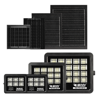 MODI ไฟสปอตไลท์โซล่าเซลล์ แสงขาว 50W80W200W300W400W IP65พลังงานแสงอาทิตย์ ส่องป้ายโฆษณา รีโมทคอนโทรล