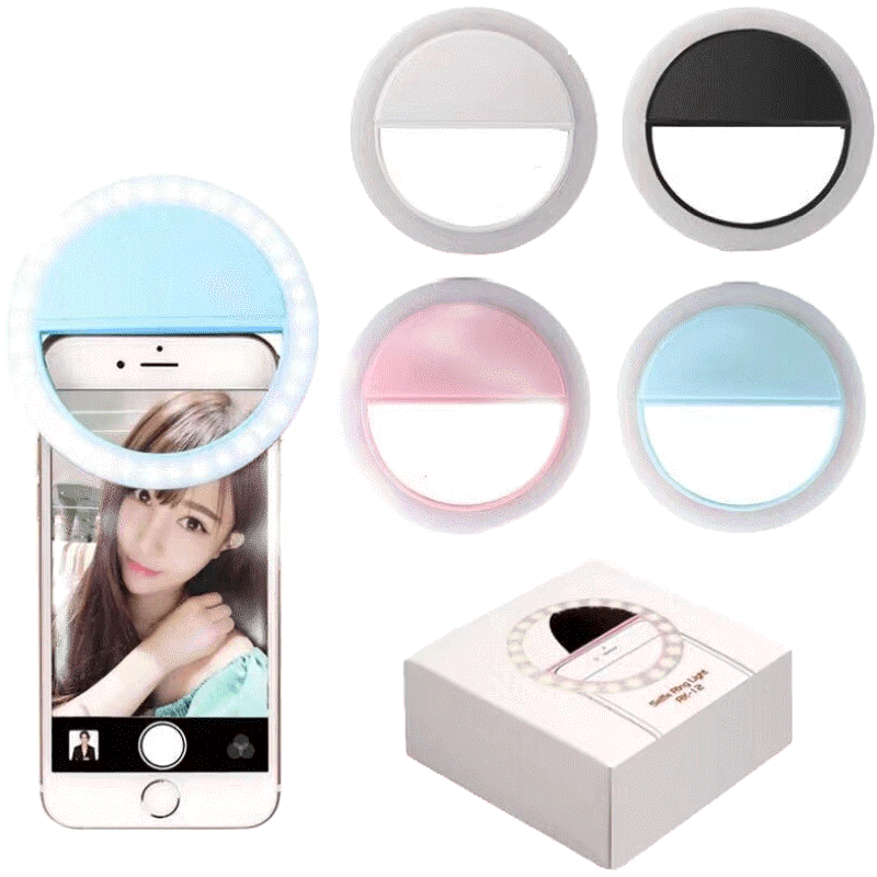 ไฟถ่ายรูป ไฟหนีบมือถือ ไฟเซลฟี่Selfie Ring Linght RK-12 ชาร์จไฟได้ ไฟเซลฟี่โทรศัพท์