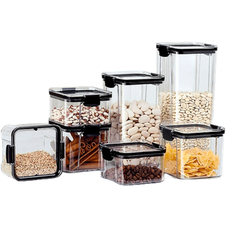 กล่องเก็บอาหาร มีฝาตวง 2ขนาด, สุญญากาศ มีฝาล็อค 5ขนาด Food Storage Containers กล่อง กระปุก วัตถุดิบ ของแห้ง มิตสห HyBaan