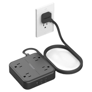 TESSAN ปลั๊กไฟ ซ็อกเก็ตปลั๊กพ่วง แบบบางพิเศษ พร้อม USB Type C ปลอดภัย และทนทาน