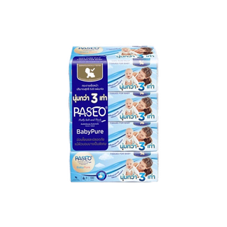 (แพ็ค 4 ห่อ) Paseo Baby Pure พาซิโอ กระดาษทิชชู กระดาษเช็ดหน้า สูตรอ่อนโยน หนา 3 เท่า 130 แผ่น ทิชชู่