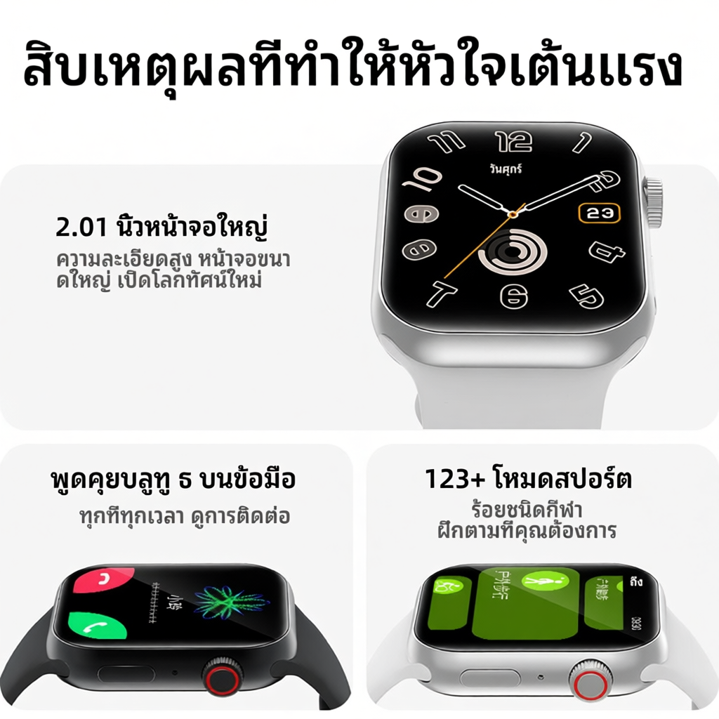 นาฬิกา Rofani T210 แบบสปอร์ต ใช้งานได้ทั้งชายหญิง รองรับภาษาไทย ฟังก์ชันบลูทูธคอล ทันสมัยและสะดวกสบาย