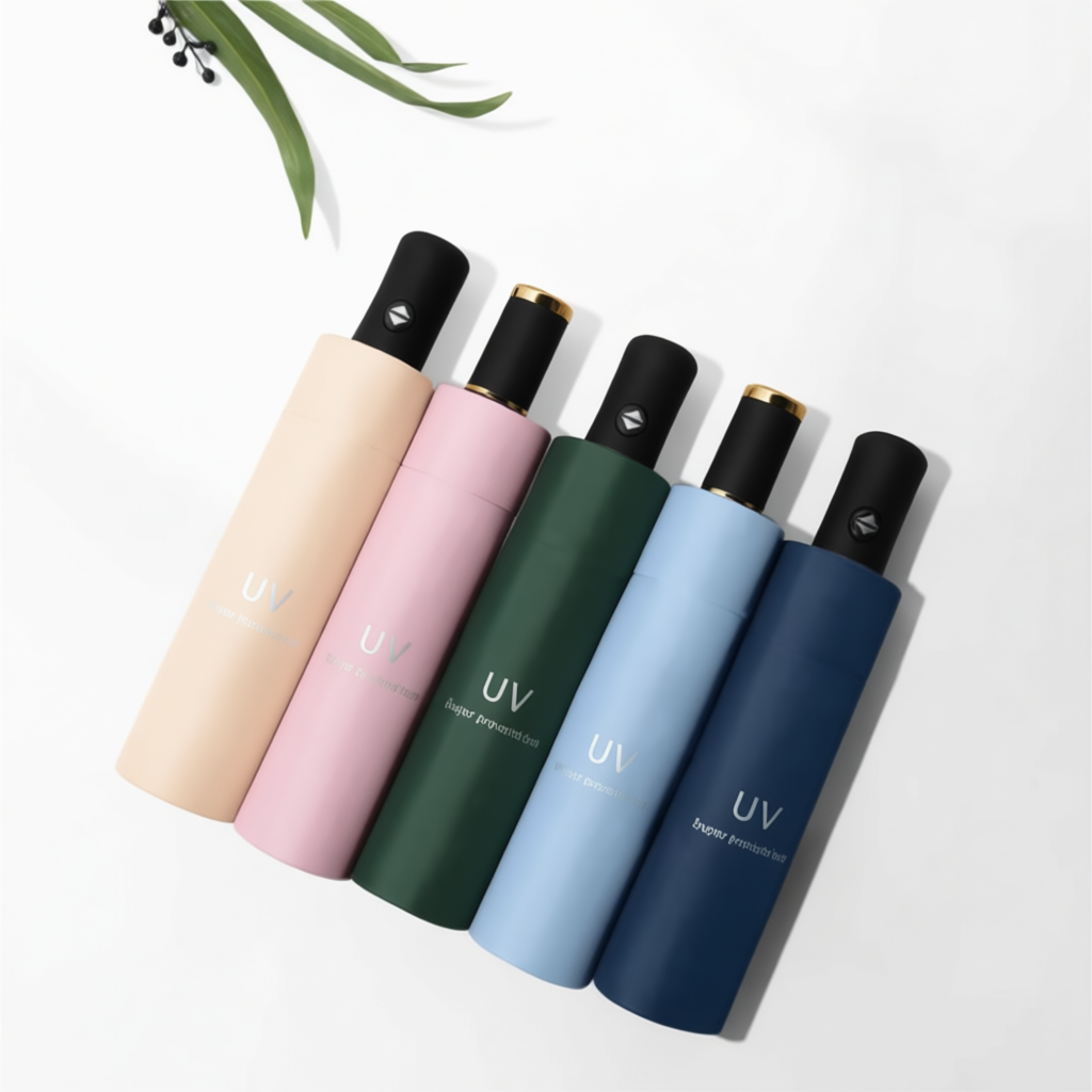 ร่มพับกันแดดกันฝน ป้องกัน UV 100% น้ำหนักเบา พกพาสะดวก สีขาว