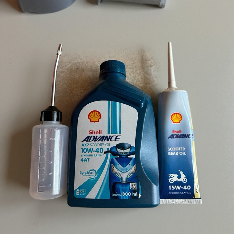 Shell advance AX7 scooter 10W-40 4-AT ขนาด 0.8 ลิตร ตัวเลือก น้ำมันเฟืองท้าย Shell 15W-40 ขนาด 120 ml / ไม่แถมเฟืองท้าย
