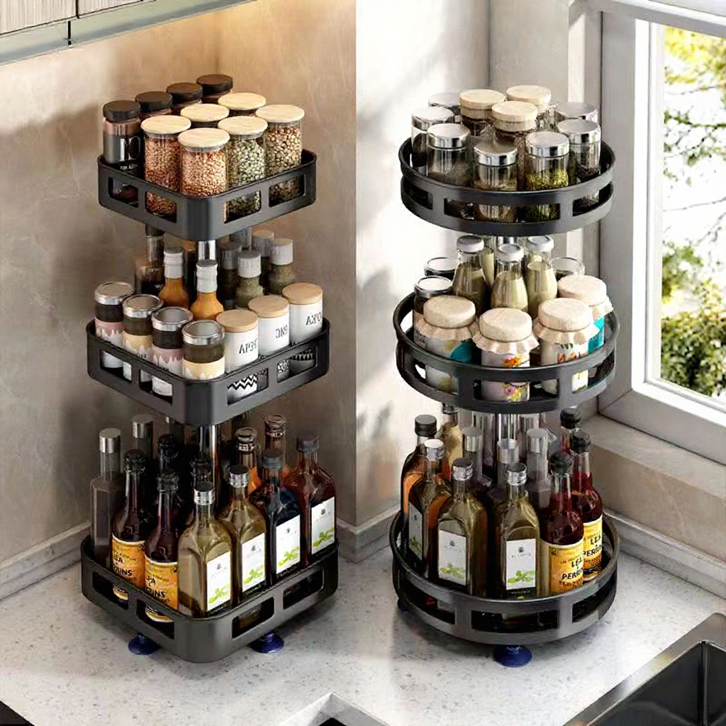 ชั้นวางเครื่องปรุงสแตนเลส 304 หมุนได้ 360 องศา (Lazy Susan Tray)