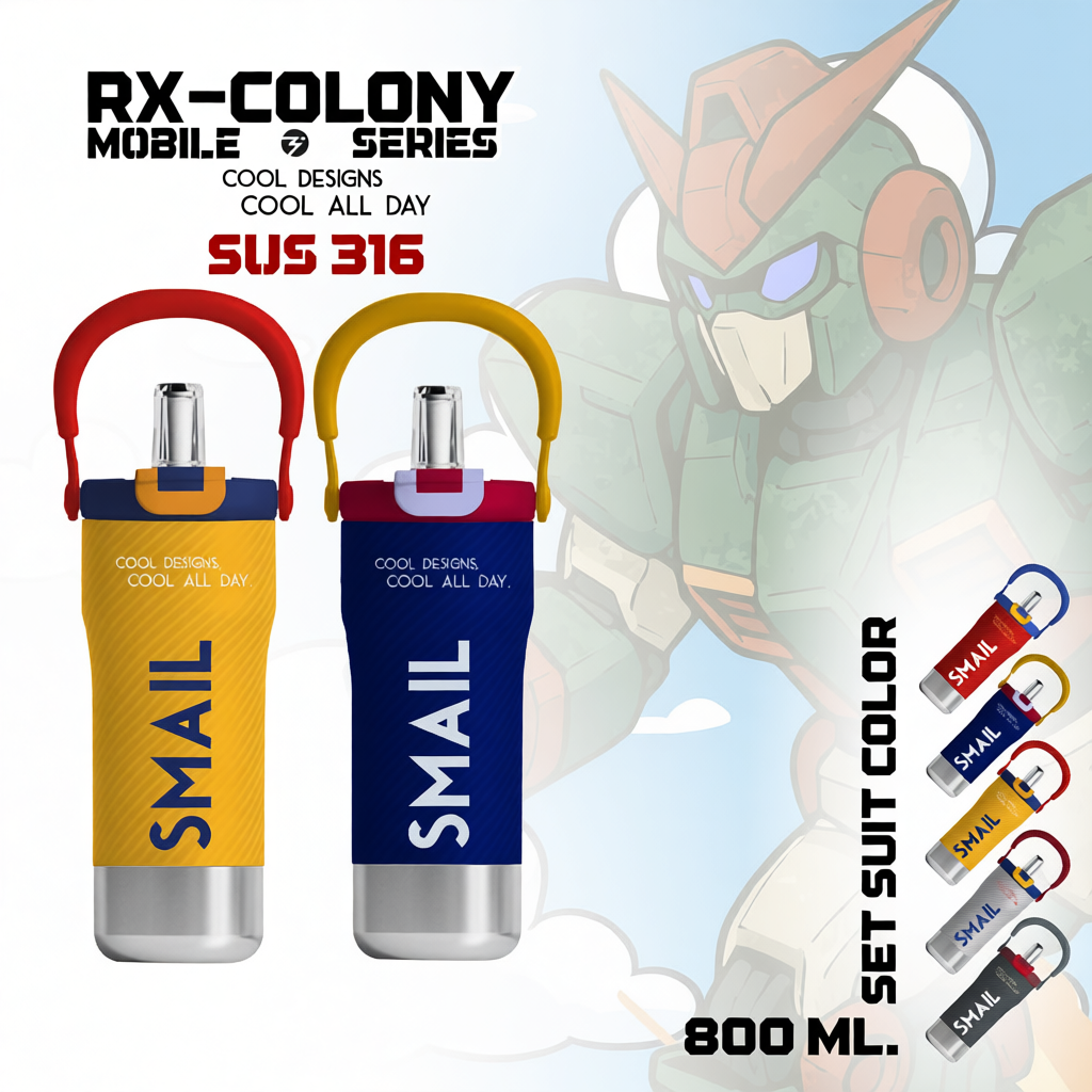 SMAIL แก้วเก็บอุณหภูมิ 800ML 316 ฝาล็อกแน่น เก็บเย็นได้ยาวนาน หลอดกรองในตัว ใช้งานสะดวก พกติดกระเป๋าได้