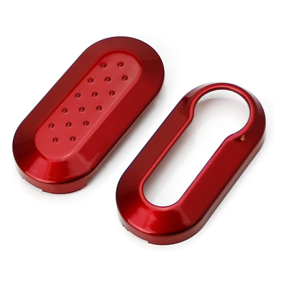 Gloss Red Key Fob Shell สําหรับ FIAT 500 500L 500X Abarth 3-Button พับ ...
