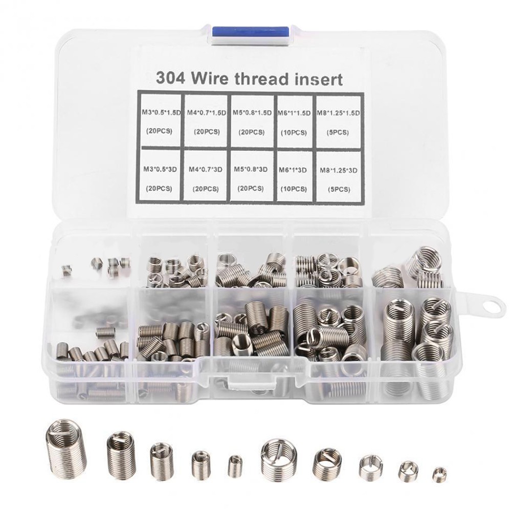 [BLOOMY]150 ชิ้นสําหรับ M3 ถึง M8 Thread Inserts Steel sheath Helicoil ...