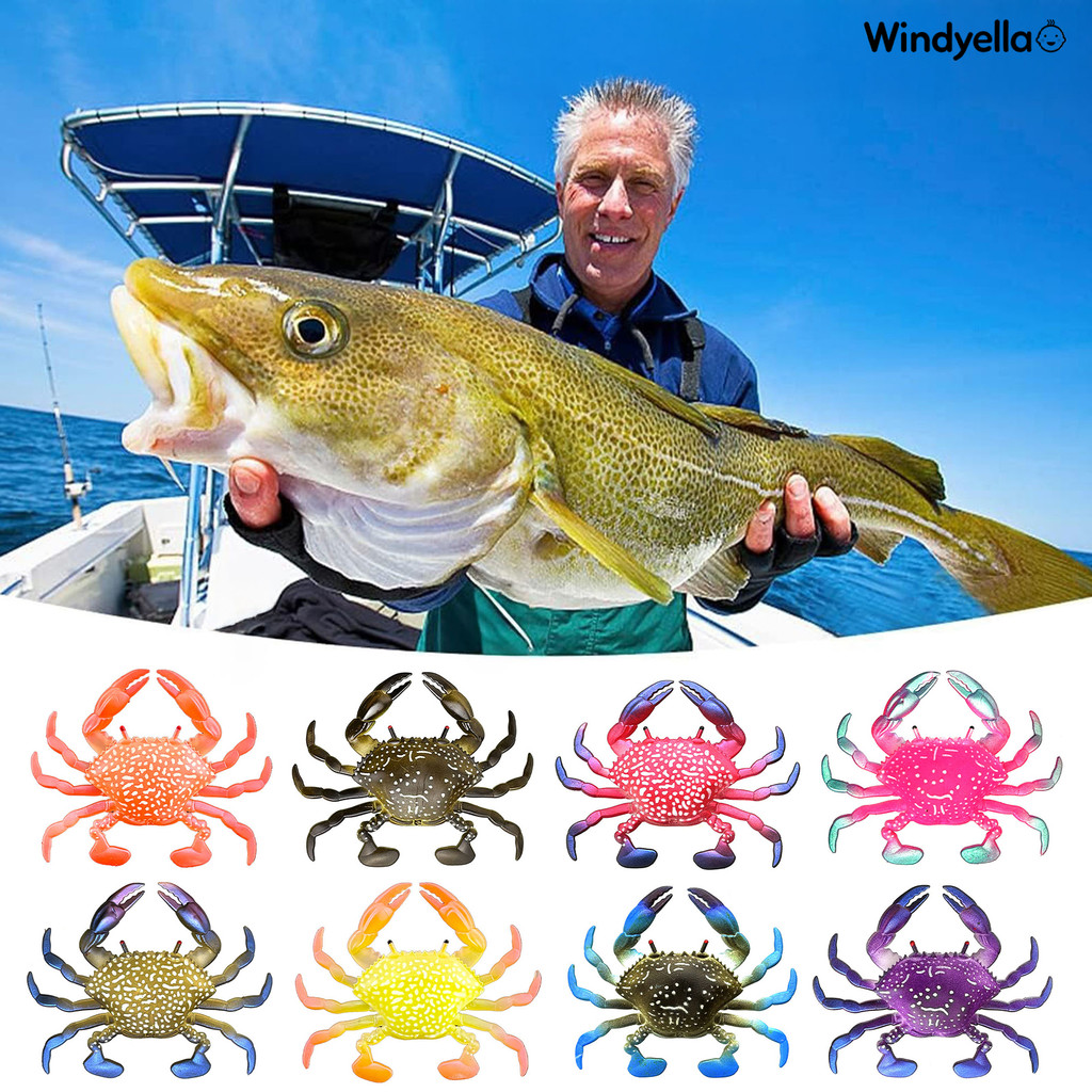 [WD]2 ชิ้น 8 ซม./10 กรัม Soft Crab Lure ลอย Bionic Crab เหยื่อที่มี ...