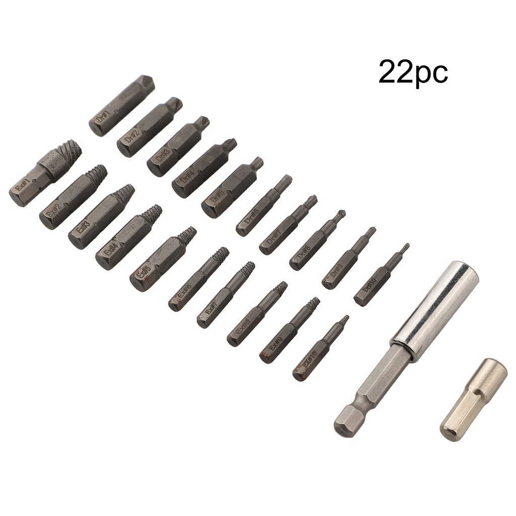 22 ชิ้นเสียหายสกรู Extractor Stripped สกรู Remover Broken Rusty Bolt ...