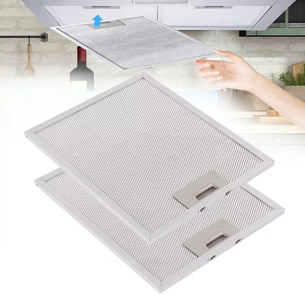 [SMARTCHOICE] 2 ชิ้น Silver Cooker Hood Filters Metal Mesh Extractor ...