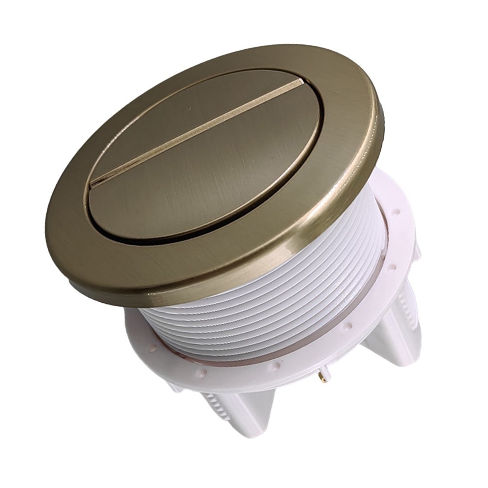 BETLBrushed Brass Gold Twin Hose Toilet Push Button Dual Flush Air Type ...