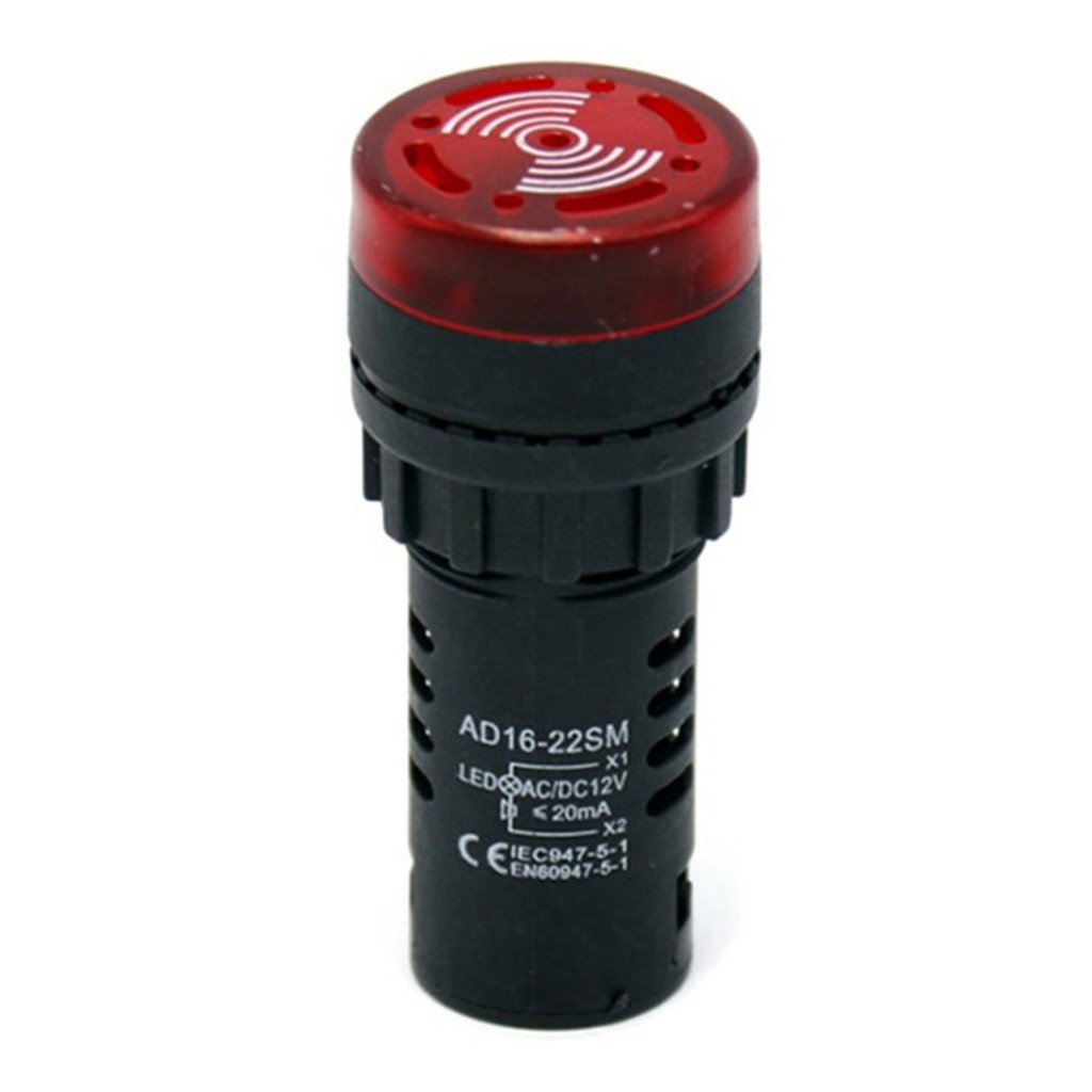 ⭐สต็อกพร้อม⭐ AD16-22SM เสียงสัญญาณเตือนแสง AC/DC12V 24V 220V แฟลช ...