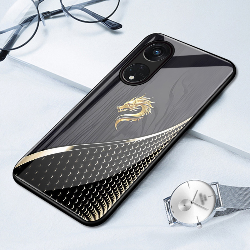 เคสสำหรับ Oppo Reno 8t 5g A1 Pro 5g เคสโทรศัพท์มังกรเปลือกแก้วกันกระแทก 