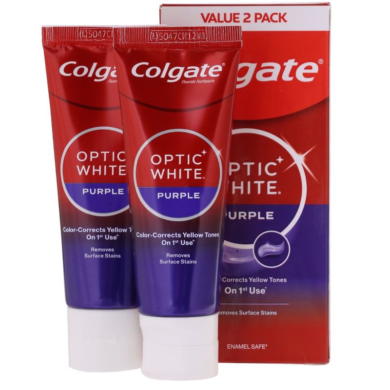 COLGATE คอลเกตยาสีฟันอ๊อพติคไวท์เพอร์เพิล 100กรัม แพค2 [6920354839771]