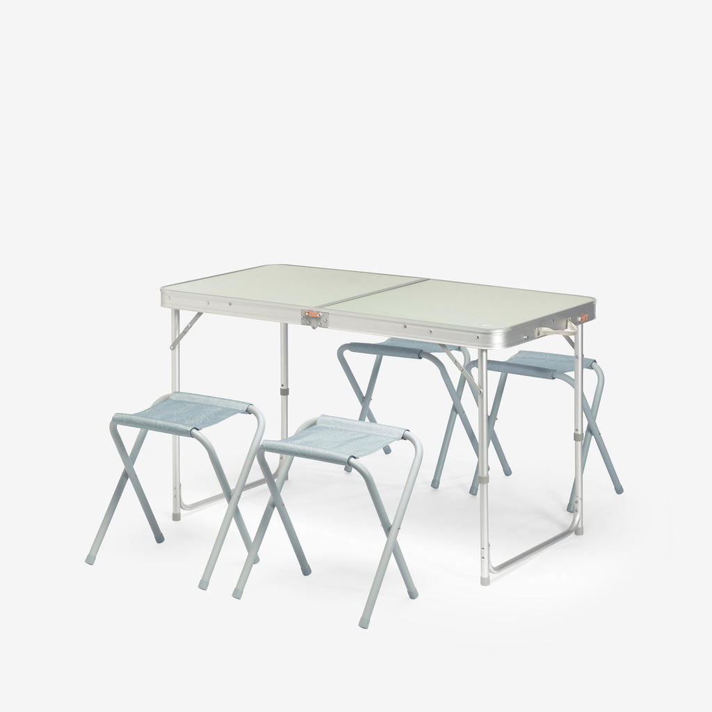 โต๊ะแคมป์ปิ้ง พับได้ พร้อมเก้าอี้ 4 ตัว สำหรับ 4 ถึง 6 คน (สีเขียว ...