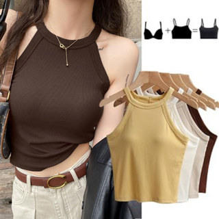Áo ba lỗ nữ đa năng - tay ngắn ôm sát, có áo ngực tích hợp