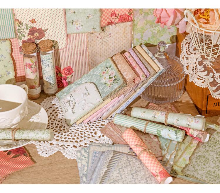 Mr.paper Retro Smudge Floral Material Paper 30 ชิ้น/เซ็ต Handmade DIY ...
