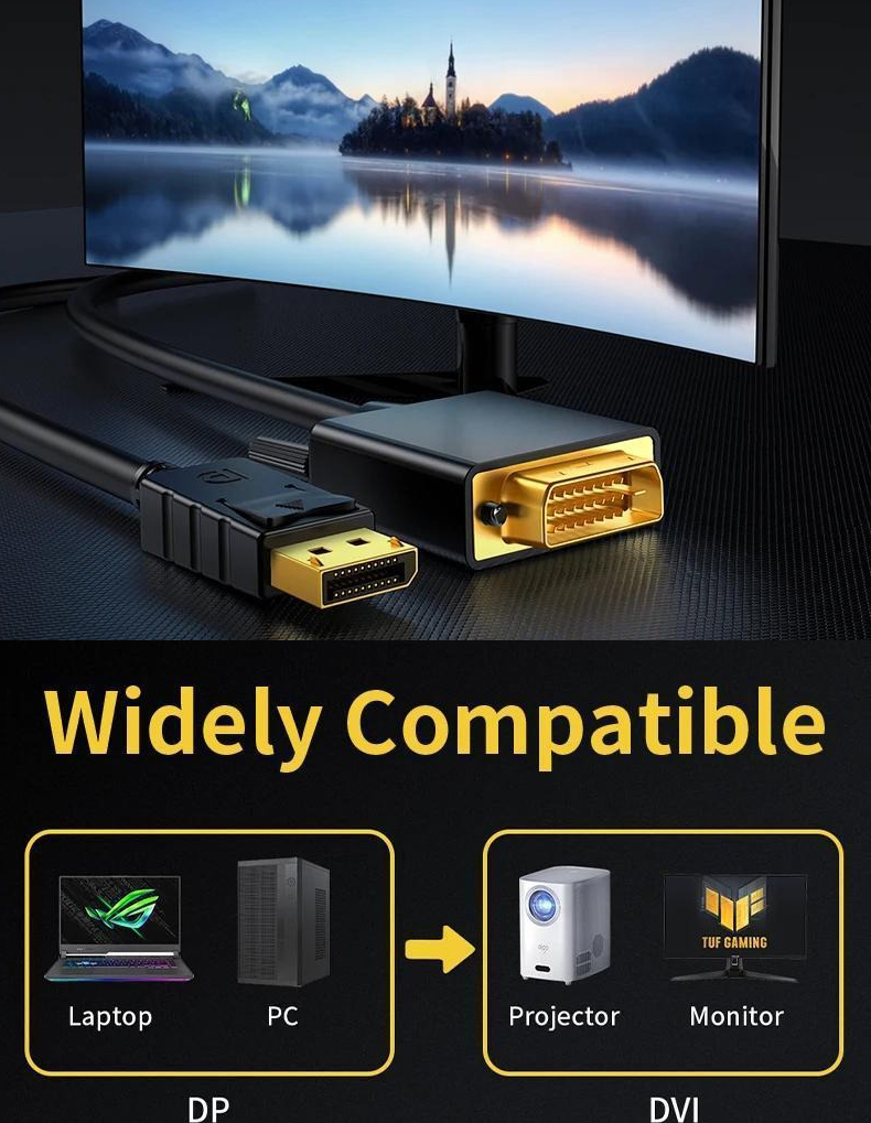 DP To DVI Cable Display port To Dvi24 1 HDMI Cable Computer Monitor Adapter Cable 18 M