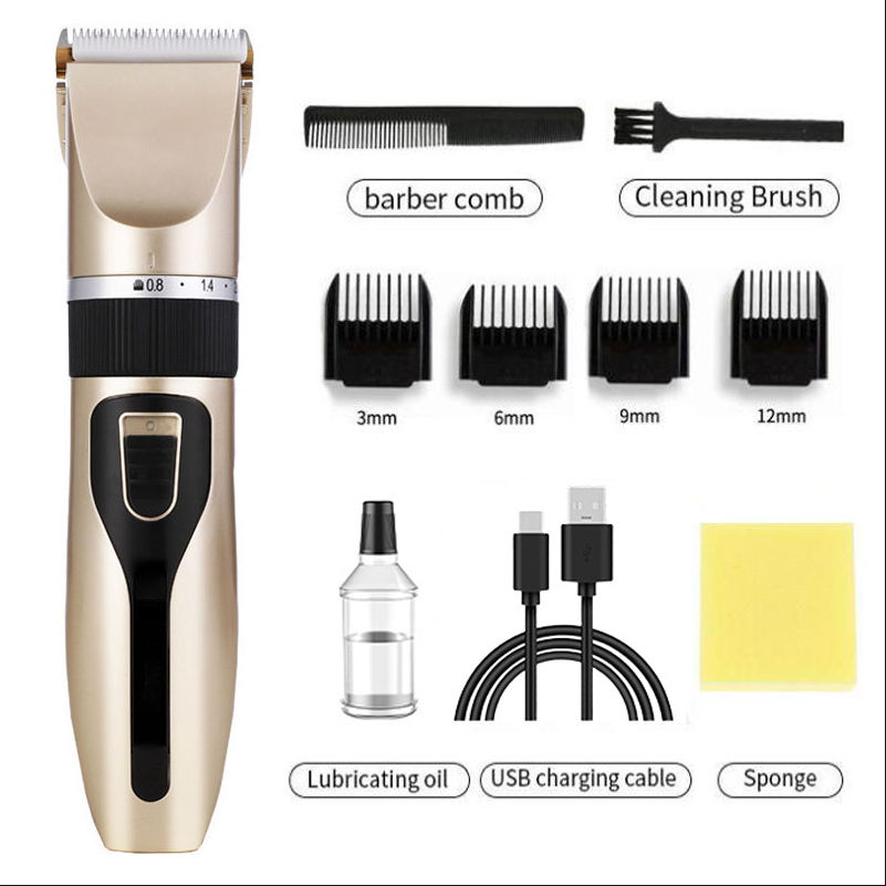 Professional Hair Clippers ตัดผมแบบชาร์จไฟได้มีดโกน Trimmer ชุดตัดผมไร้ ...
