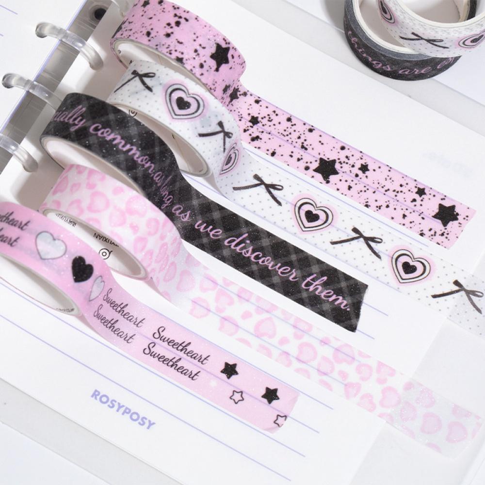 Mr.paper Cute Girl Sparkle And Paper Tape Set 1.5cm * 1.5m Korean ...