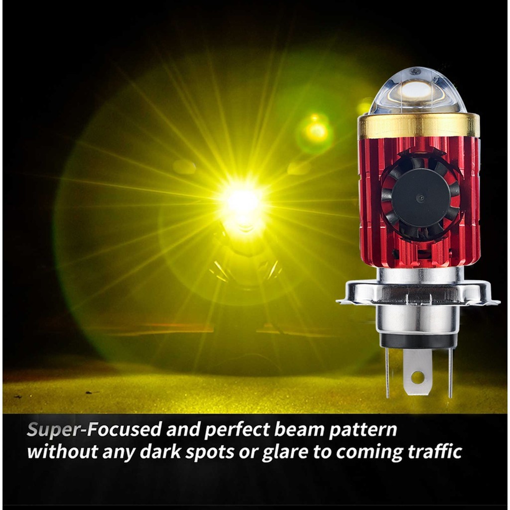 ไฟหน้ารถมอเตอร์ไซด์พร้อมพัดลม H4 BA20D CSP 12V LED หลอดไฟสูง/ต่ํา ...