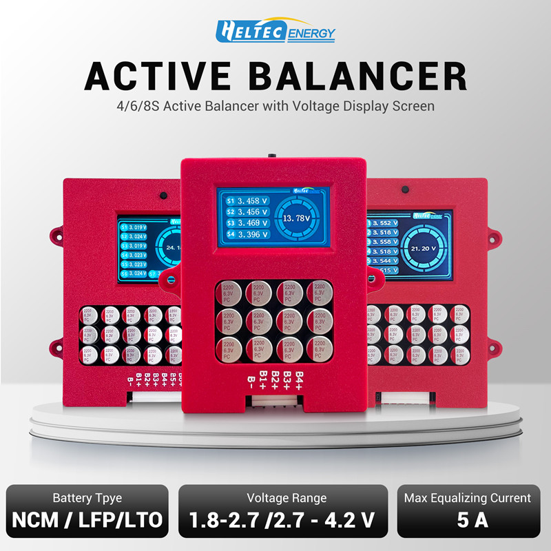 แบตเตอรี่ Active Balancer Heltecbms 5A Equalizer 4S-8S โมดูลจอแสดงผล ...