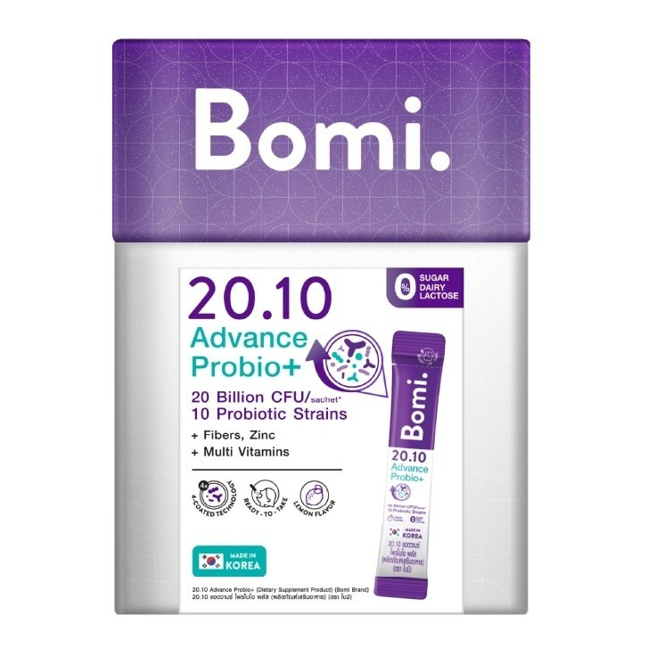 Bomi. 20.10 Advance Probio+ ผลิตภัณฑ์เสริมอาหาร โพรไบโอติก มี 14 ซอง ...