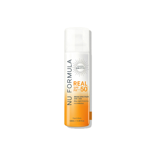 Nu Formula Crystal Sun Spray Real SPF50+ PA++++ 100ml. สเปรย์กันแดด นู ฟอร์มูล่า ละอองบางเบา ฉีดทับเมคอัพได้