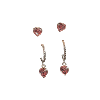 SissyJewelry // เครื่องประดับเงินแท้ รุ่น Swarovski Light rose heart collection Free gift box