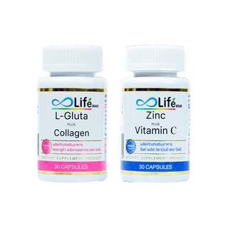 โปรโมชั่น : Life ชุดสิวและผิวพรรณ ไลฟ์ ซิงค์ พลัส วิตามิน ซี  ไลฟ์ แอลกลูต้า พลัส คอลลาเจน 2 กระปุก S-ZCGU
