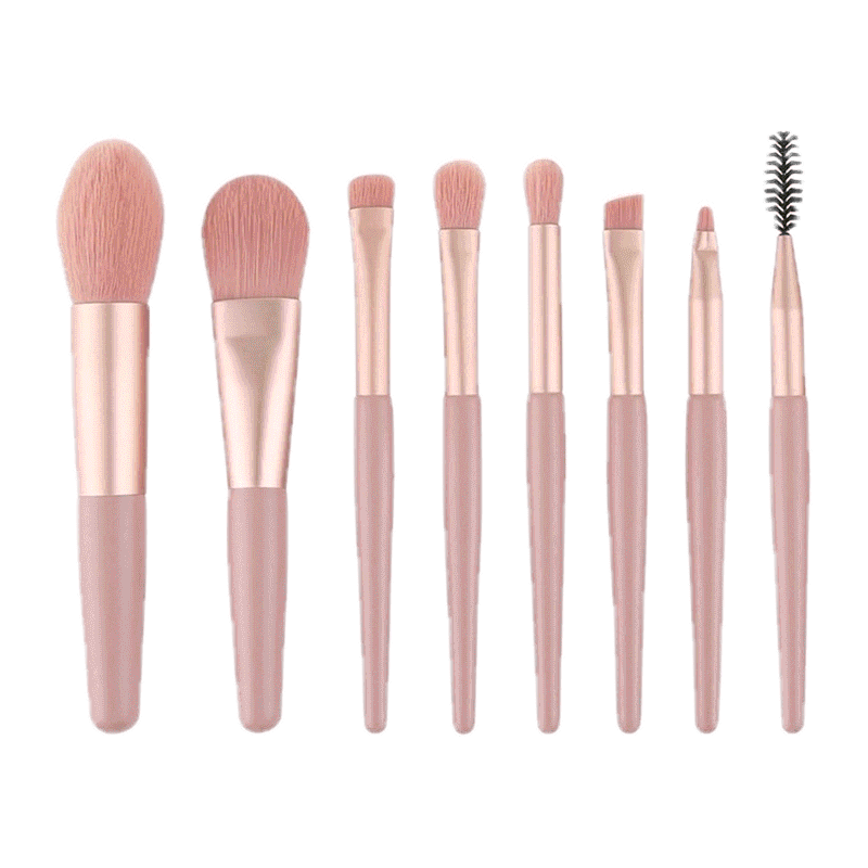สินค้าพร้อมส่ง ⚡️ชุดแปรงแต่งหน้า 8 ชิ้นพร้อมถุง ขนาดพกพา ปัดแก้ม ทาตา คิ้ว และปาก ขนแปรงนุ่ม ไม่ทำร้ายผิว