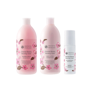 เซตบำรุงผิวกาย Oriental Princess Beauty Blooming Violet Set 3 Items [Shower Cream+Body Lotion 400ml+Deodorant 70ml].