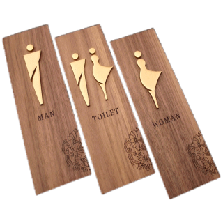 [FudFudAR] ฝุด-ฝุด-อะ ป้ายห้องน้ำ แบบที่ 38 ป้ายห้องน้ำอะคลิลิค และไม้สน Acrylic Woodminimal สไตล์มินิมอล modern
