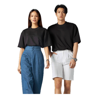 Yuedpao No.1 เสื้อยืด Oversize Feather Comfort ผ้าหนาทรงสวย ยับยากรีดง่าย เสื้อยืดเปล่า เสื้อยืดโอเวอร์ไซส์ Black
