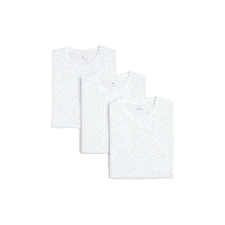 H&M Man 3-pack Regular Fit Round-neck T-shirts 0945531_5