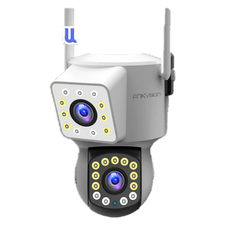 FNKvision กล้องสองเลนส์ WiFi หน้าจอคู่ 2กล้อง ดูพร้อมกันได้ Color Full HD 5ล้านพิกเซล กลางคืนภาพสี กล้องวงจรปิดไร้สาย