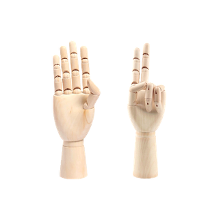 Somjai Selected หุ่นมือไม้จำลอง โมเดลมือไม้ มือซ้ายและมือขวา หลายขนาด ขยับได้ทุกนิ้ว
