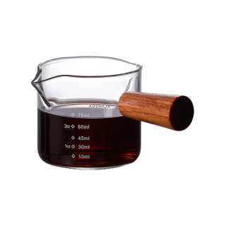 Masen แก้วตวง 75ml แก้วตีฟองนม แก้วชงกาแฟ พร้อมด้ามจับไม้ แก้วตวง แก้วตวงชงกาแฟ ถ้วยตวง แก้วชงน้ำขาย Measuring Cup