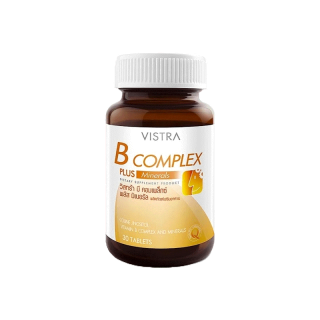 Vistra B-Complex Plus Minerals วิสทร้า บีคอมเพล็กซ์ วิตามินบีรวม B Complex 30 เม็ด บำรุงระบบประสาท ผ่อนคลาย บำรุงสมอง